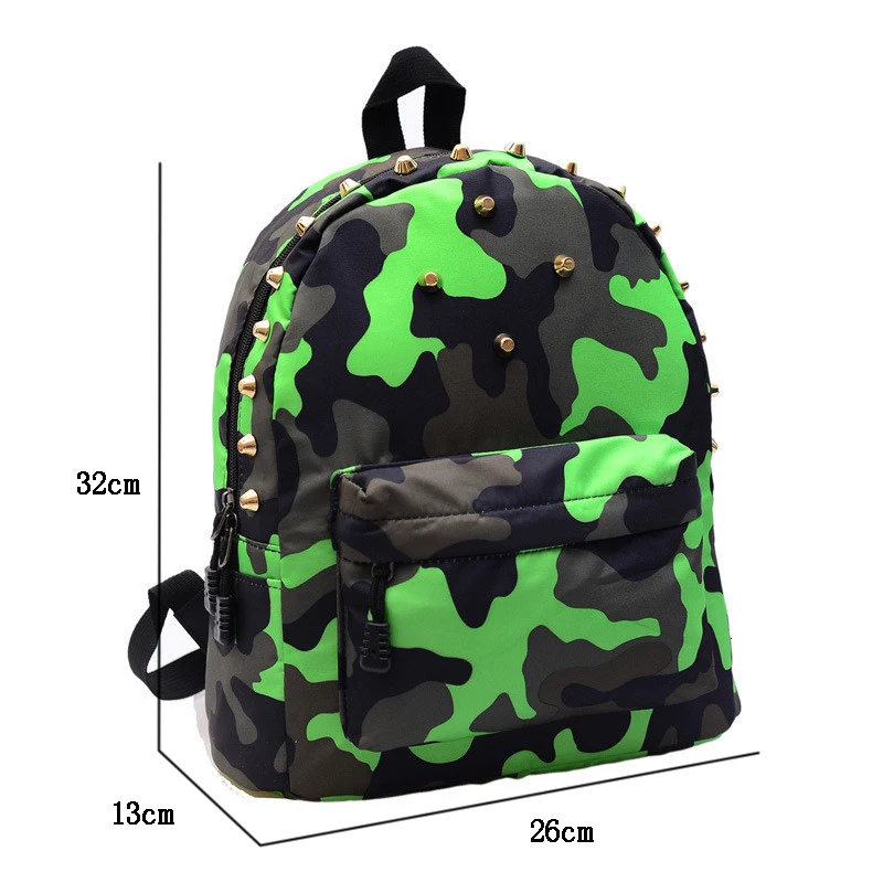 Rucksack Backpack Children School Bag Rivets Camouflage Backpack Women Fashion Cute Baby Toddler Casual Mochila