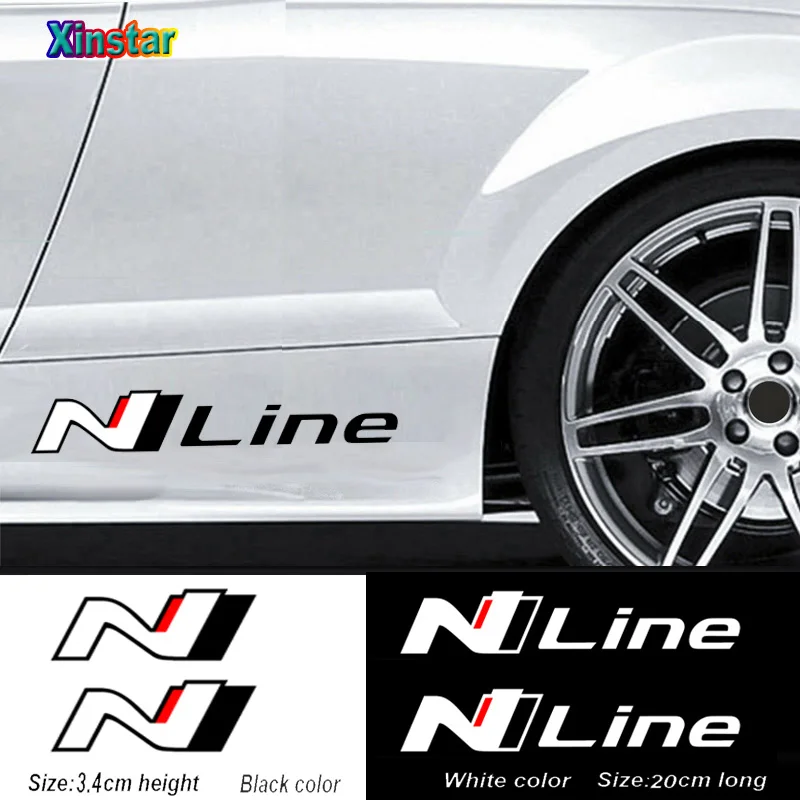 

2pcs N Nline Car body sticker For Hyundai tucson kona sonata Genesis Solaris veloster i10 i30 i20 i40 iX35 elantra