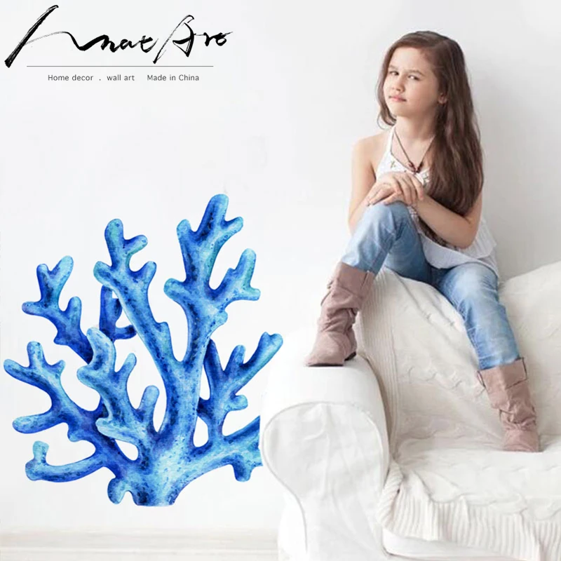 Seascape wall art sticker home decor living room house decoration kids bedroom nordic muraux Coral reef painting | Дом и сад