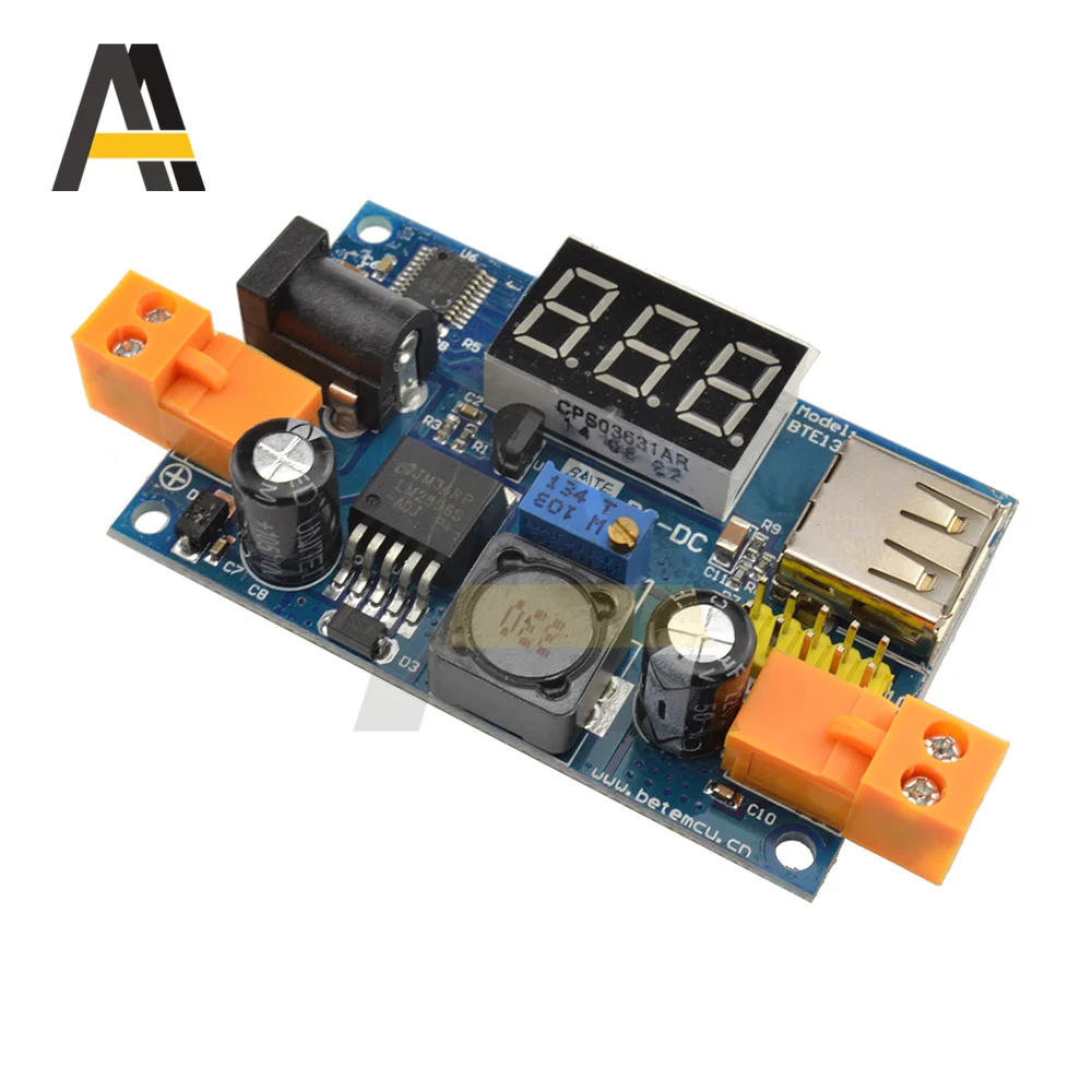

LM2596S-ADJ DC-DC Buck Converter Step-Down Power Module Non-isolated Adjustable Output 1.25-37V with 3 Output Interfaces Power