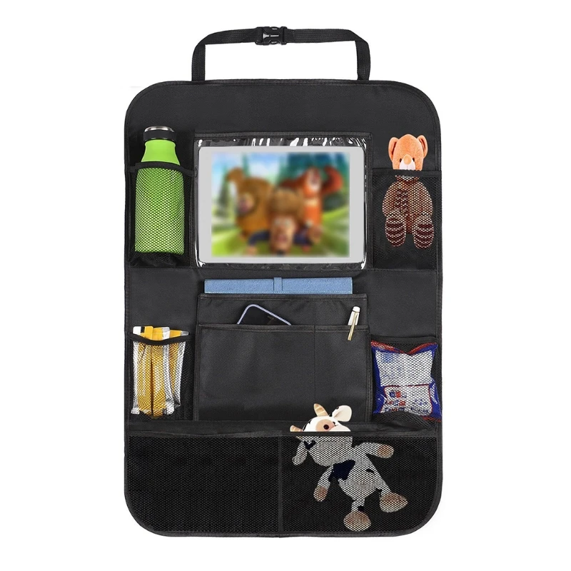 

Black Car Backseat Anti-kick Bag Seat Back Storage Organizer Easy Installation