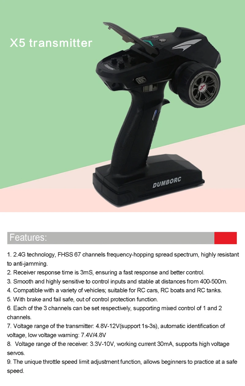 DumboRC X5 X5A X5B X4 2 4 GHz 5CH передатчик X6F приемник Пульт дистанционного управления для