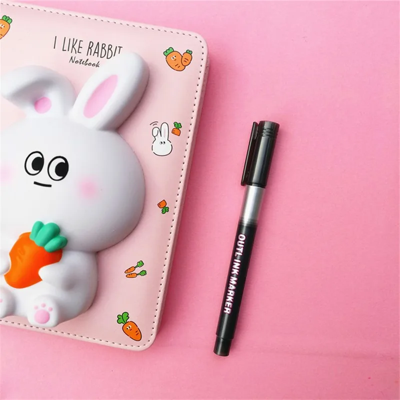 

Marker Pen for Highlight Double Line Outline Pens 8 Colors Self-Outline Glitter Writing Drawing Pens for Card AN88