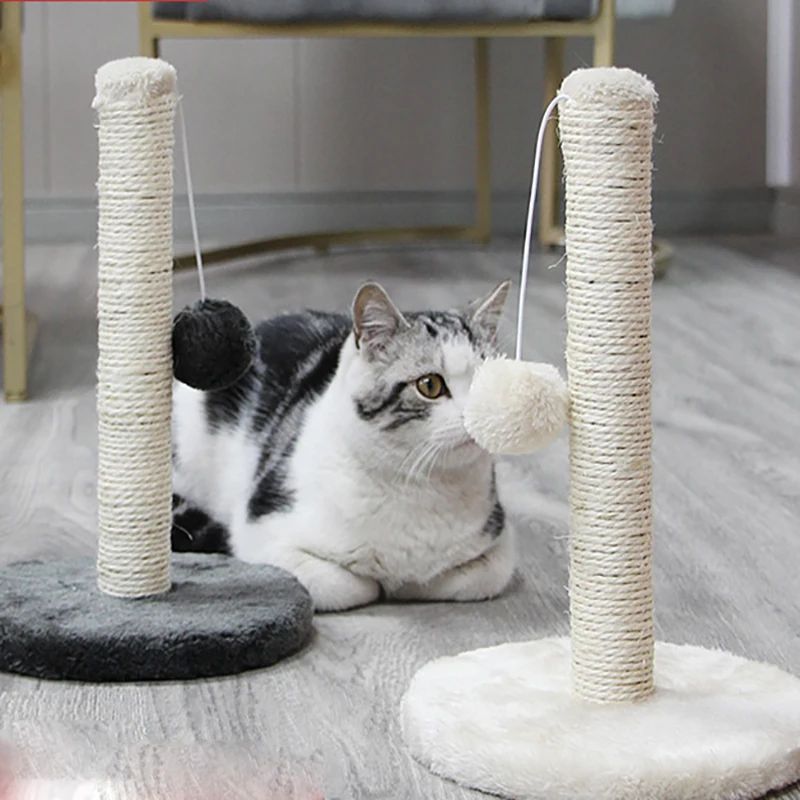 

Sisal Rope Cat Scraper Scratching Post Kitten Pet Jumping Tower Toy with Ball Bite-resistant Pet Toy Cats Sofa Protector