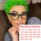 Модные Зеленые очки кошачий глаз 2021, увеличительные очки с диоптриями, прозрачные очки для женщин, компьютерные очки с защитой от сисветильник для жен