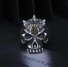 Винтажное кольцо в виде черепа из тайского искусства с имитацией демона