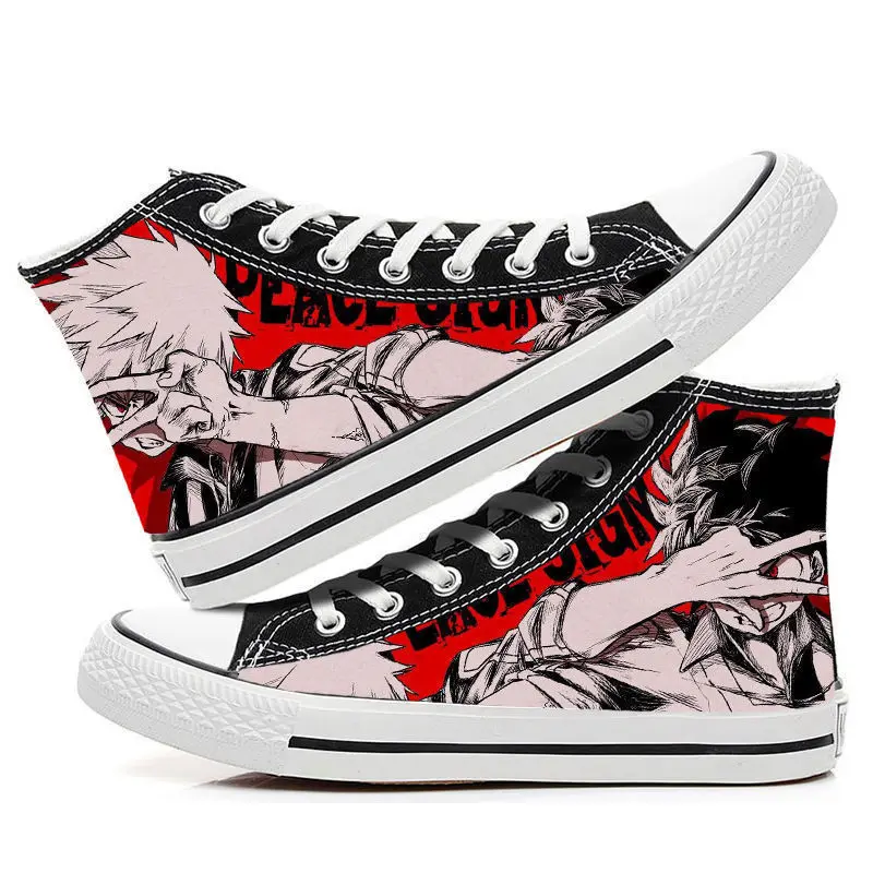 

Туфли женские холщовые для косплея «Моя геройская Академия», Повседневная Удобная обувь с мультяшным аниме рисунком для студенток колледж...