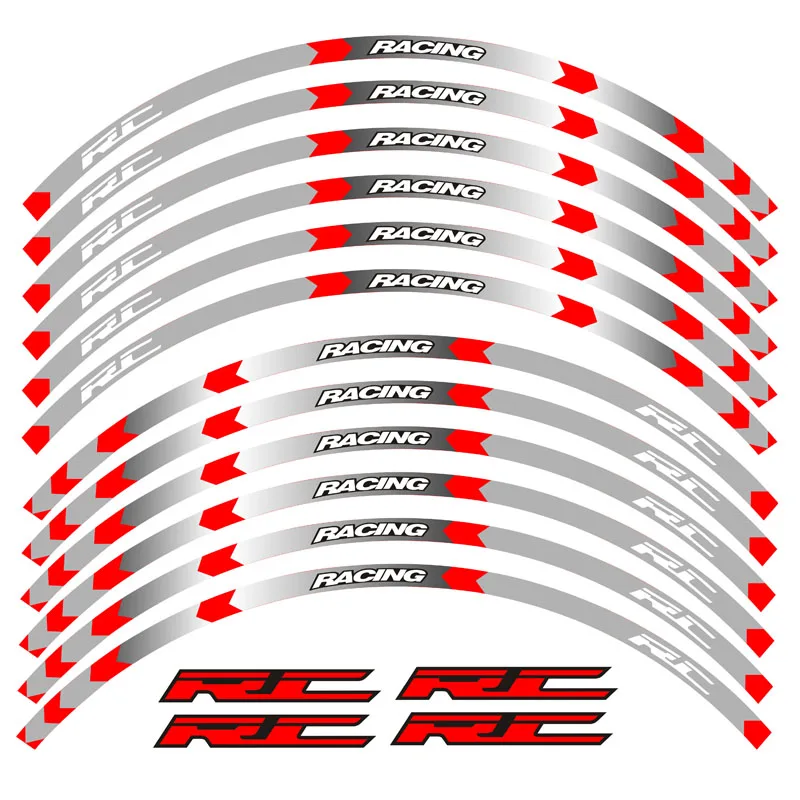 Новинка высокое качество 12 шт. подходит для колеса мотоцикла наклейка в полоску