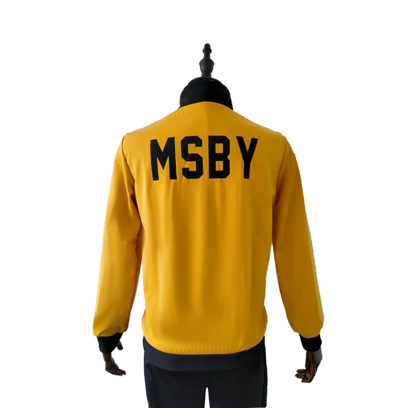 Haikyuu! Черная бейсбольная куртка MSBY с 3D принтом осенне-зимняя воротником-стойкой