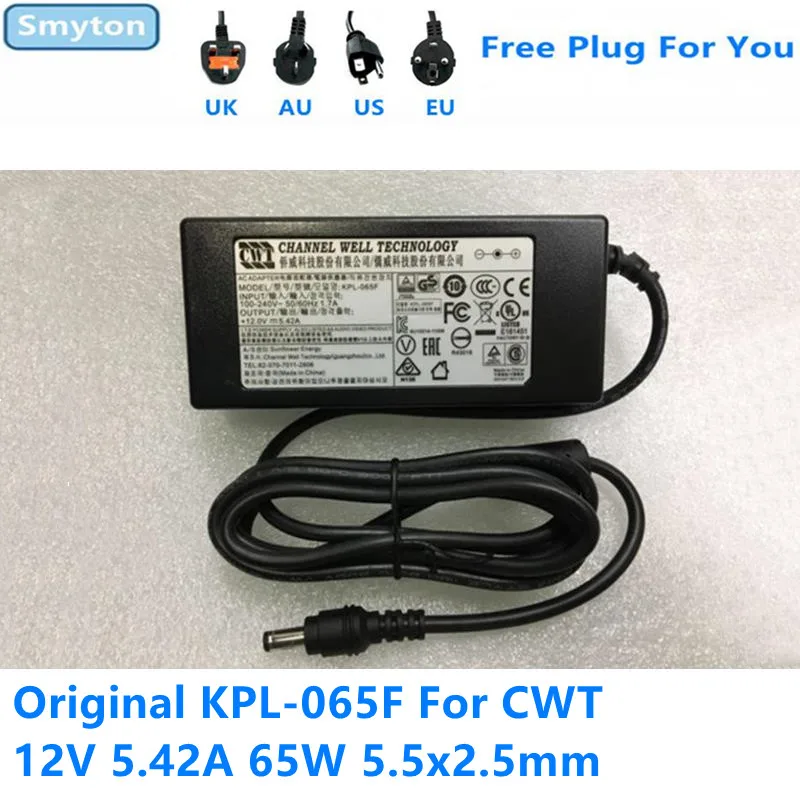 Оригинальное зарядное устройство с адаптером переменного тока для 12 в а 65 Вт CWT