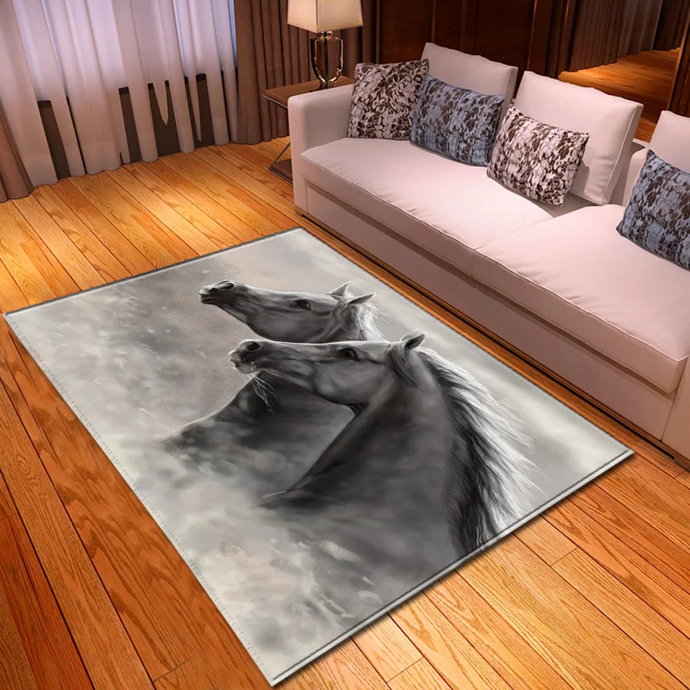 Современный ковер для гостиной с объемным рисунком морской лошади коврик