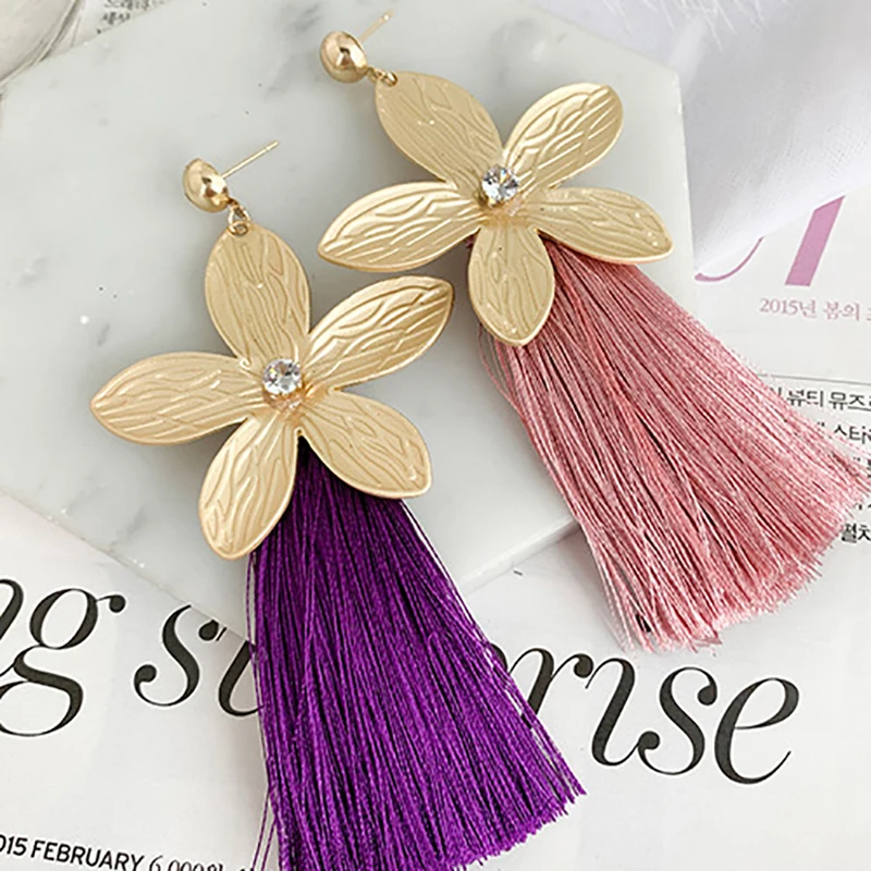 ZHINI новый модные циркониевые девичьи серьги цветок на крючках для женщинские