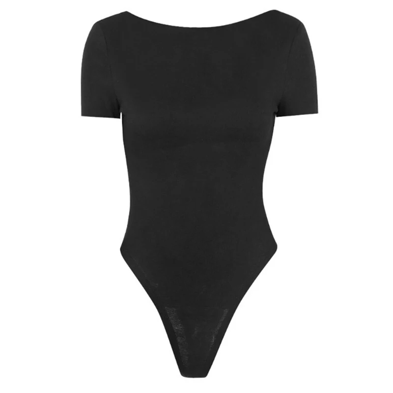 

2020 Female Casual Jumpsuit Party Rompers Black Solid Color Off Shoulder Women Short Sleeve Skinny Rompers Sexy Jumpsuits