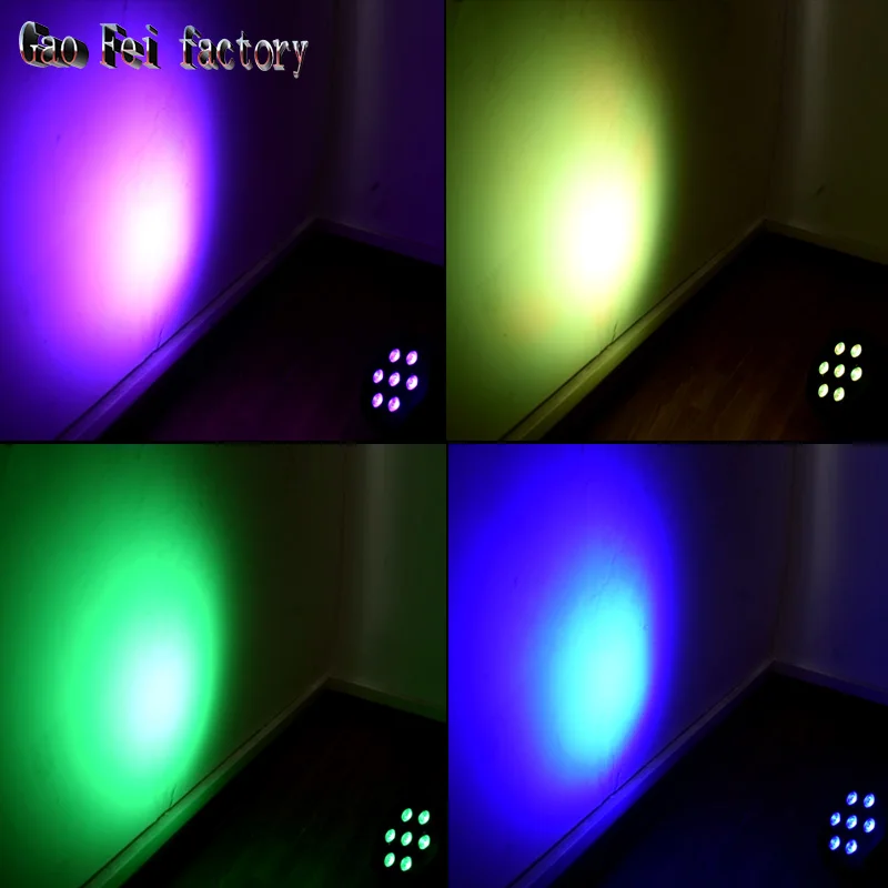 DMX Control LED Par 7x12W RGBW 4IN1 Luxury DMX 8 Channels LED Flat Par Light(6pcs/lot
