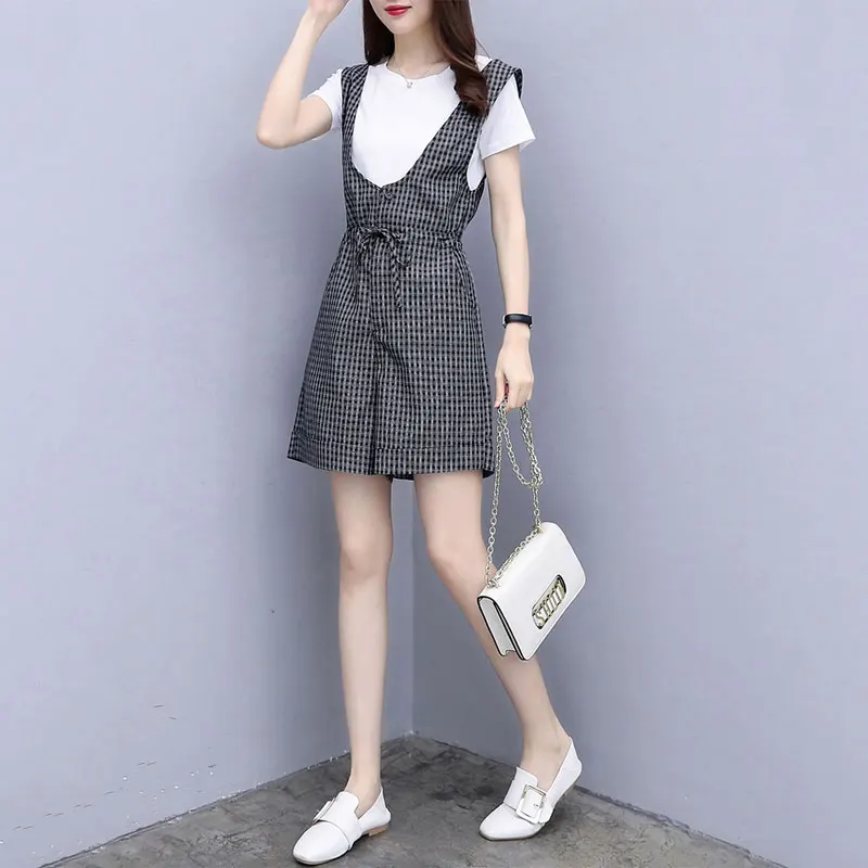 Летний комплект из 2 предметов женские шорты Женский повседневный двух корейский