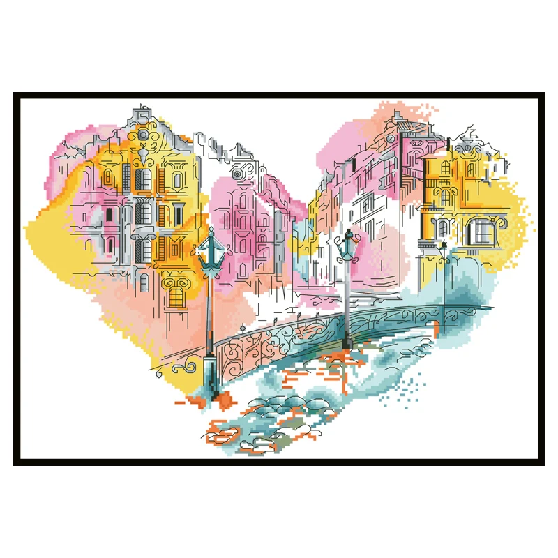 Наборы для вышивки крестиком Lover Bridge наборы на холсте с принтом 11CT 14CT рукоделие