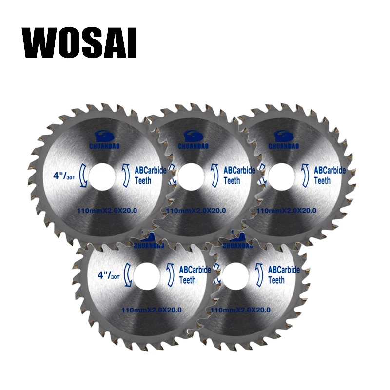 WOSAI 10 мм * 2 0*20 4 "/30T TCT режущий диск для дерева с твердосплавным наконечником DIY и