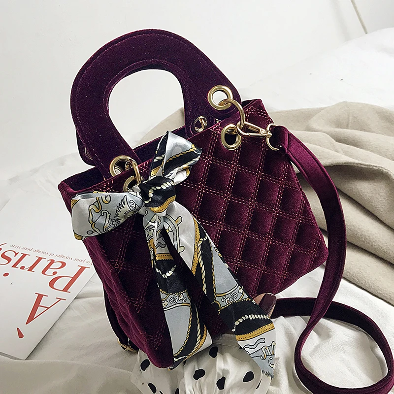 

Designer Women Small Velour Handbags High Quality Ladies Shoulder Messenger Bags Fashion Female Tote Crossbody Bags for Women