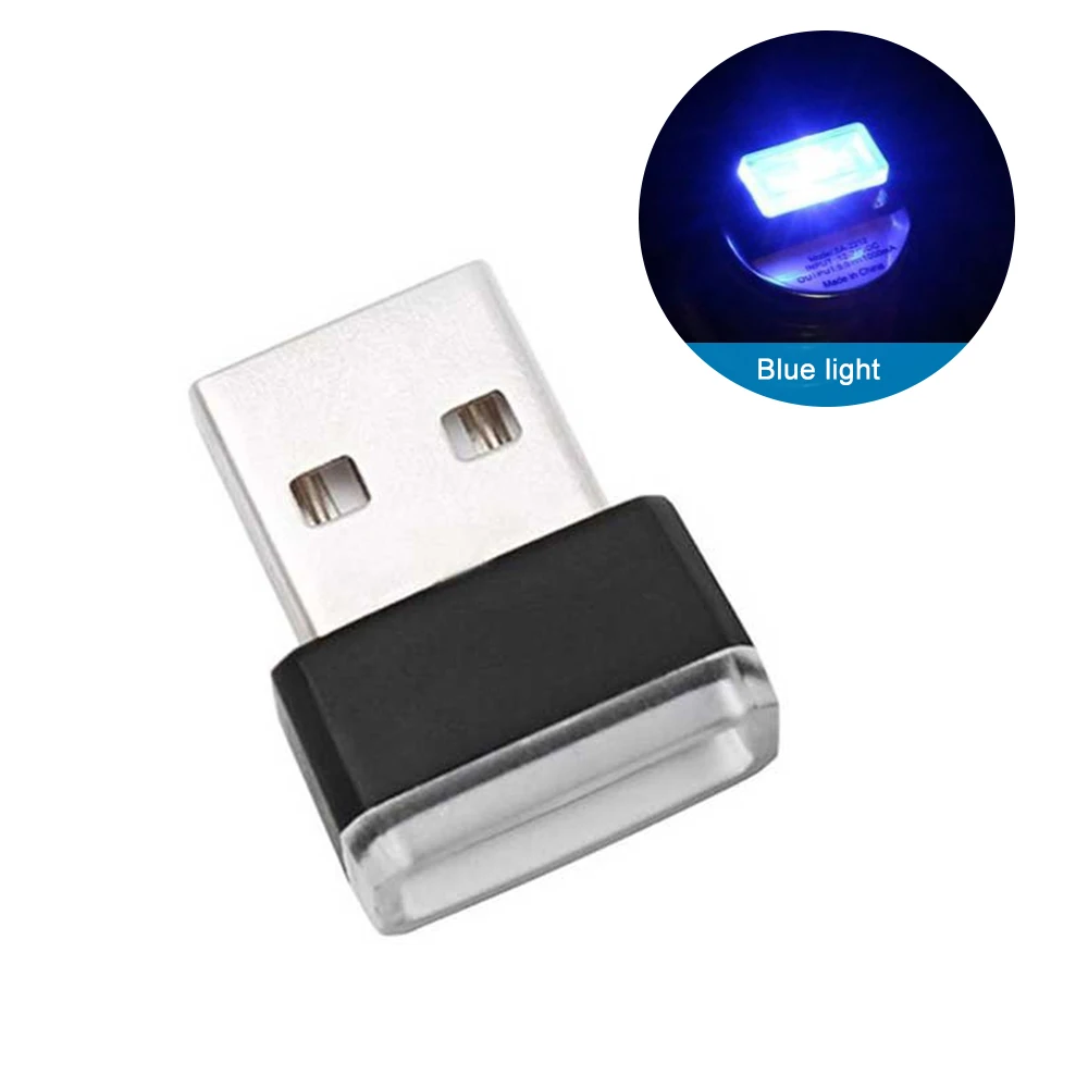 1 шт. Автомобильные светодиодные атмосферные огни USB розетка декоративная