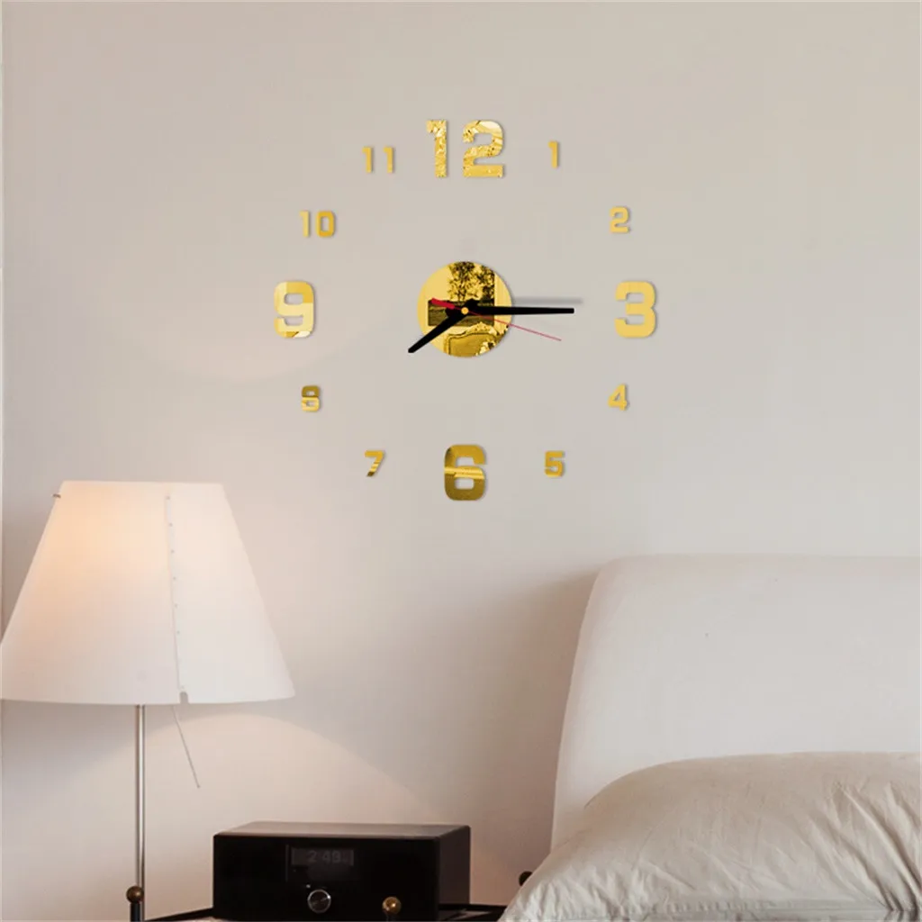 3D DIY Roman Numbers Acrylic Mirror Wall Sticker Clock Home Decor Mural Decals | Дом и сад