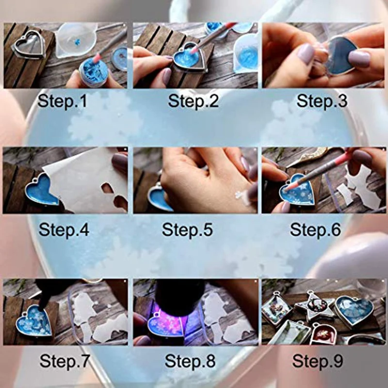 

Frame Pendant Strap, 100Ml Measuring Cup Mould Pendant DIY Crafts Made Of Various Hollow Geometric Frame Resin Jewelry