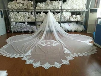 long 500cm real photo one layer white lvory wedding cathedral veil lace veil long veils bridal accessories
