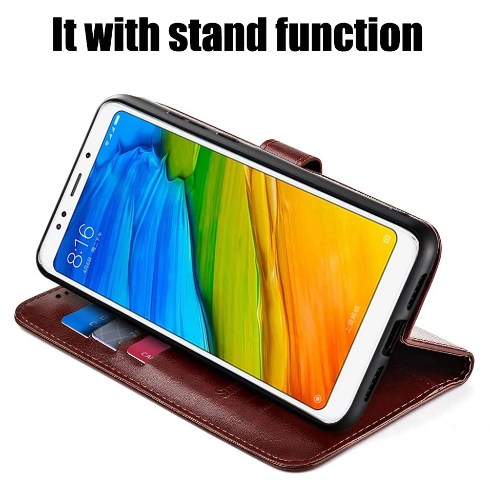 Leather Flip Case For Xiaomi Redmi 5 xiomi redmi Plus Silicone Magnetic Wallet Cover Coque Phone Funda | Мобильные телефоны и