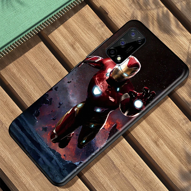 

Marvel iron Man Shockproof Cover For Realme Narzo 10 20 7i 7 6i 6S 6 5i 5S 5 3i 3 2 Global Pro Black Phone Case
