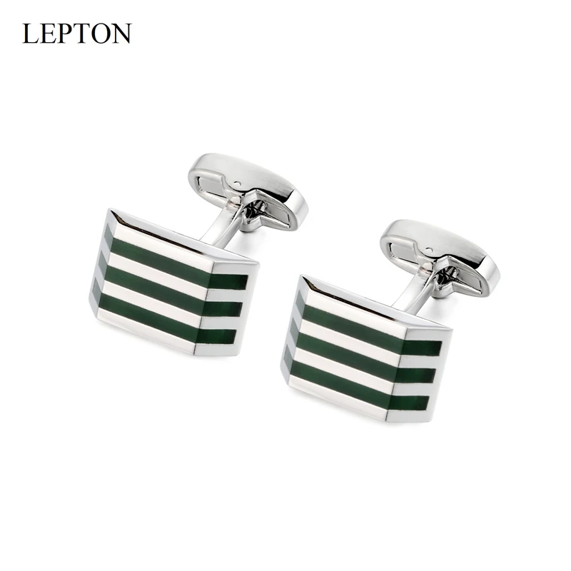 

LEPTON Cat Eye Stone Cufflinks Low-Key Luxury Green Opal Cuff Links and Tuxedo Shirt Cufflink For Mens Wedding Business Gifts
