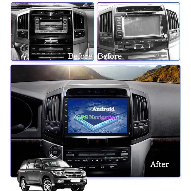 

10 Inch Android 10 HD Car MP5 Player Stereo Radio 2+16GB Wifi Bluetooth GPS Navigation for Toyota Land Cruiser 2007-2012