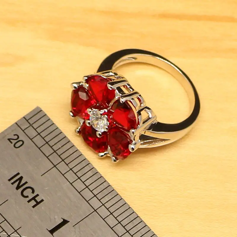 Набор ювелирных изделий из белого кубического циркония в форме сердца Красного