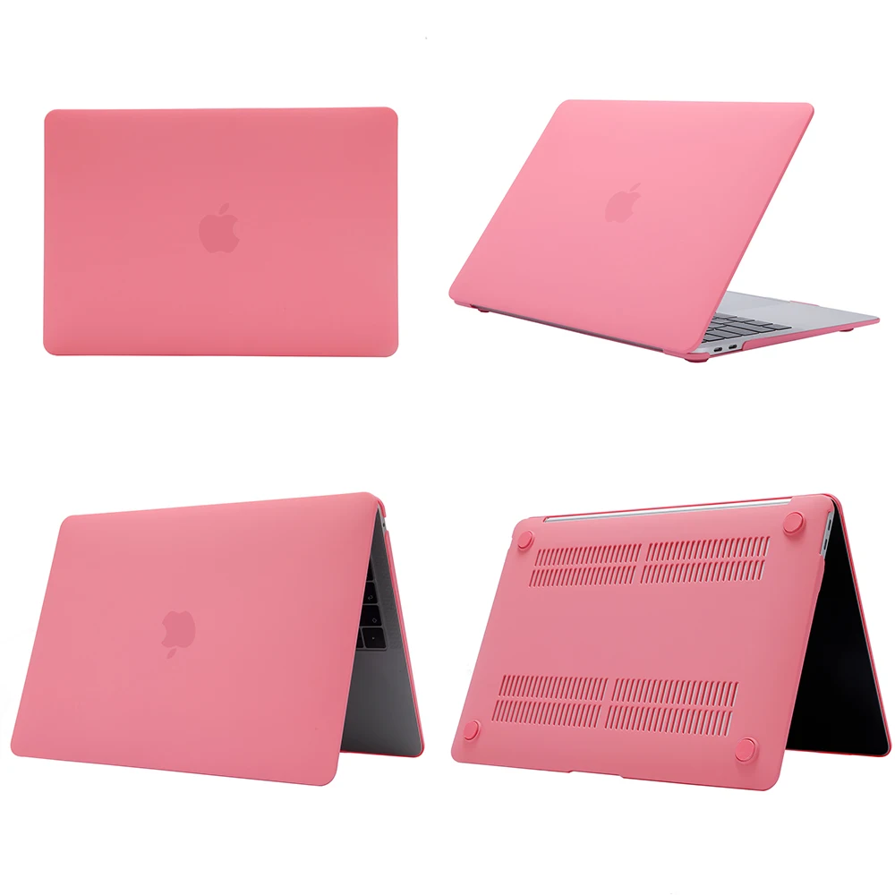 Cream Pink Матовый чехол для ноутбука Apple MacBook Air Pro retina 11 12 13 15 для mac book New Pro 13,3 15,4 дюймов A1706 A1932+ чехол для клавиатуры - Цвет: Cream Pink