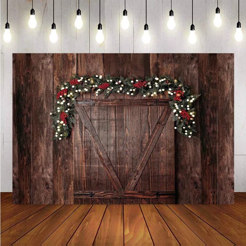 Фотофон с рождественским венком декорация из дерева ретро винтажные деревянные