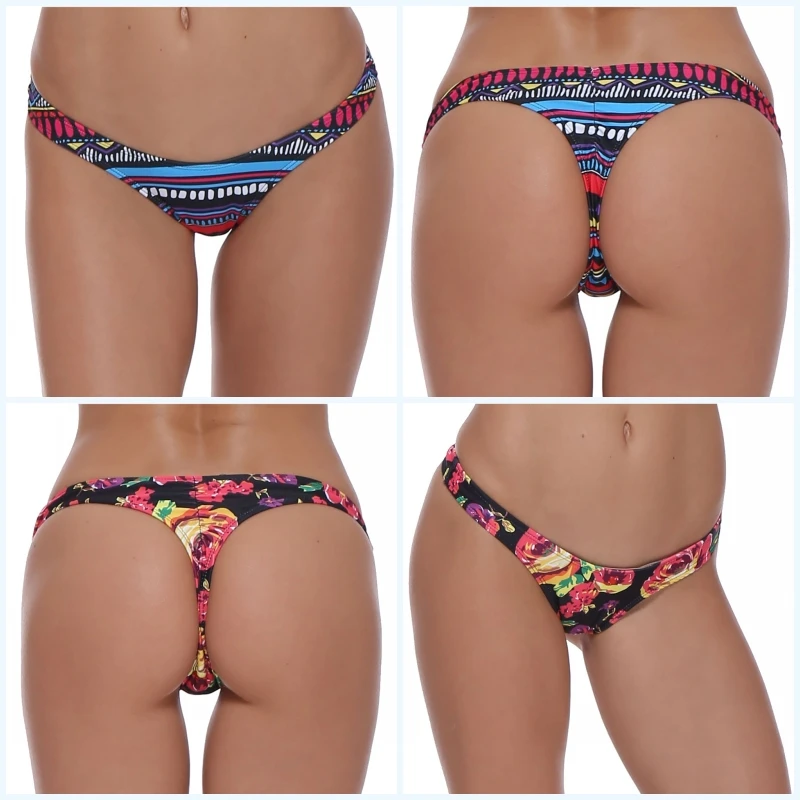 

2021 Wholesale tanga SEXY Women Bikini bottom solid color G-String Brazilian Thongs Swimwear high waist Swimsuit Bottom swimming