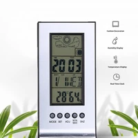 high quality 1pc digital thermo hygrometer indoor outdoor wireless weather station clock digital lcd calendar thermometer