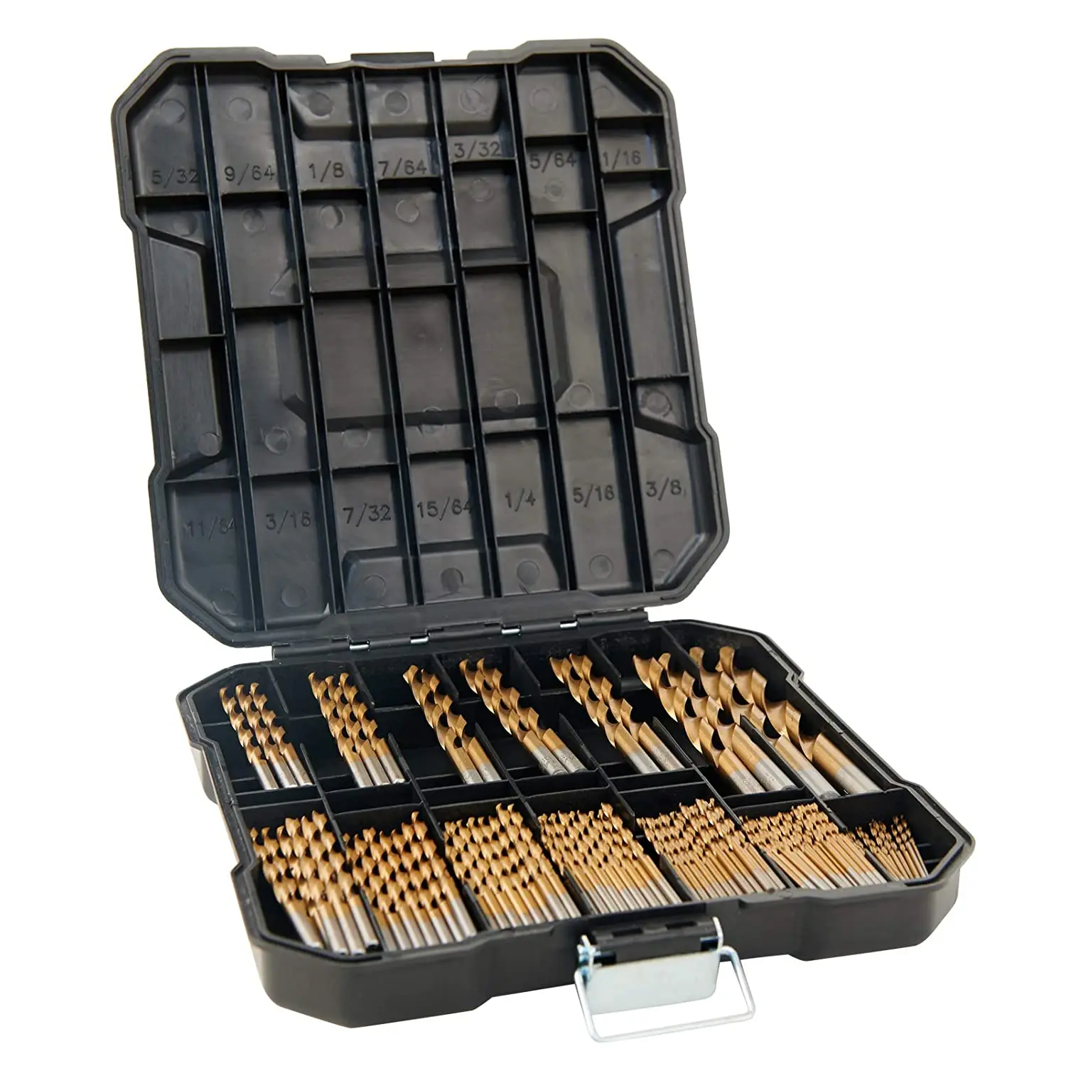 

99 Pcs 1/16"-3/8" Titanium Drill Bits Setfor Metal and Wood High Speed Steel Drill Bit Set for Wood Plastic Luminum Alloy Drill