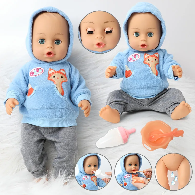 Кукла Bebe reborn 18 дюймов можно пить воду и писать Модная вязаная кукла 46 см