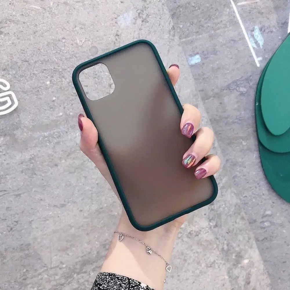 Mint Hybrid Simple Matte Bumper Phone Case for iphone 11 Pro Max XR X XS 6S 8 7 Plus Shockproof Soft TPU Silicon Clear Cover |