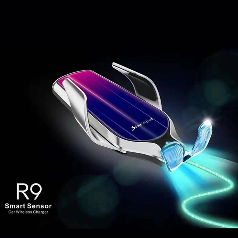 R9 смарт-сенсор Автомобильный держатель для телефона Быстрая зарядка беспроводные зарядные устройства универсальный автомобильный держатель для телефона для iPhone для samsung для huawei