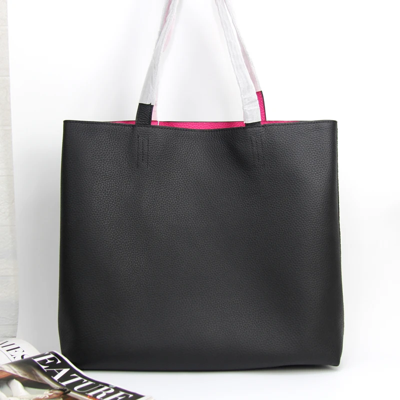 

Both Front And Back Can Be Used Wild, Good-Looking Leather, Good Double-Sided Leather Tote Shopping Bag Top Layer Cowhide