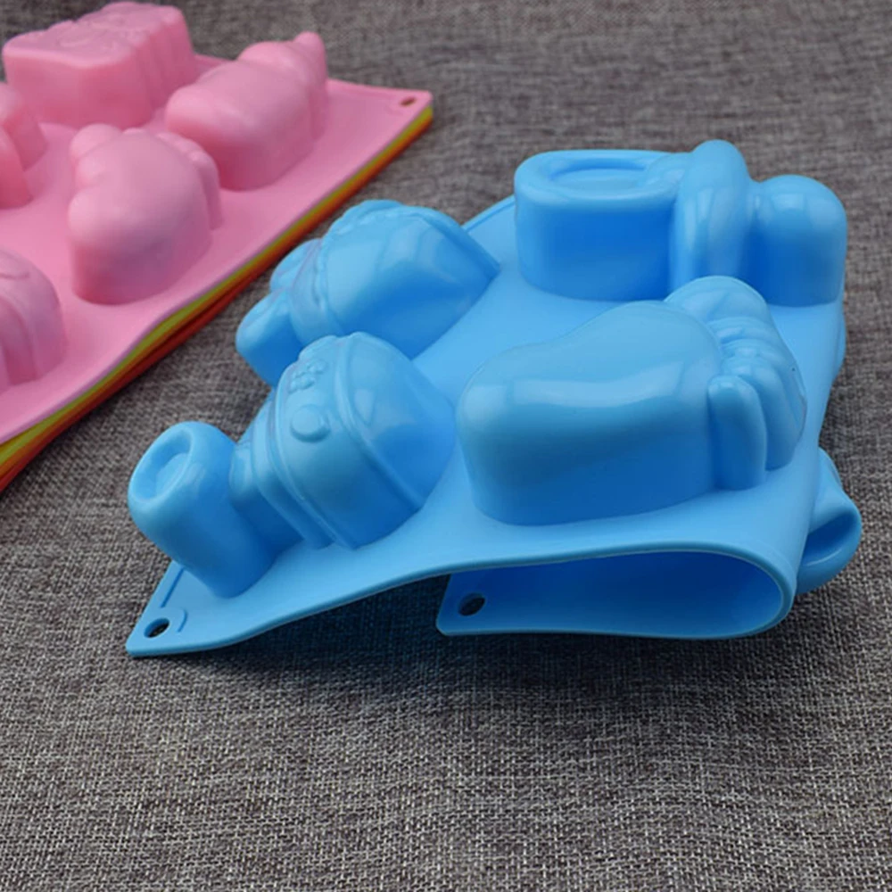 6 отверстий детские ножки детская коляска бутылка игрушка силиконовая форма 3D