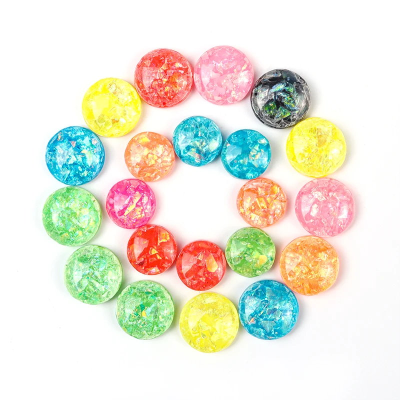 

30pcs/lot Fashion Resin Imitation Opal Cabochon Beads Round Flat Back Cameo Beads Mix Color For Jewelry DIY Findings 10mm 12mm