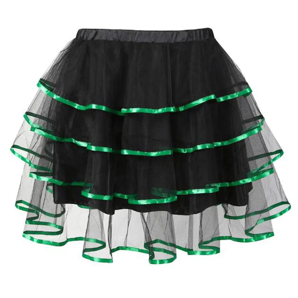 Женская черная мини-юбка с эластичной талией и оборками | одежда