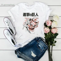 japanese anime attack on titan t shirt women kawaii aesthetic funny graphic tshirt summer harajuku t shirt femme tops