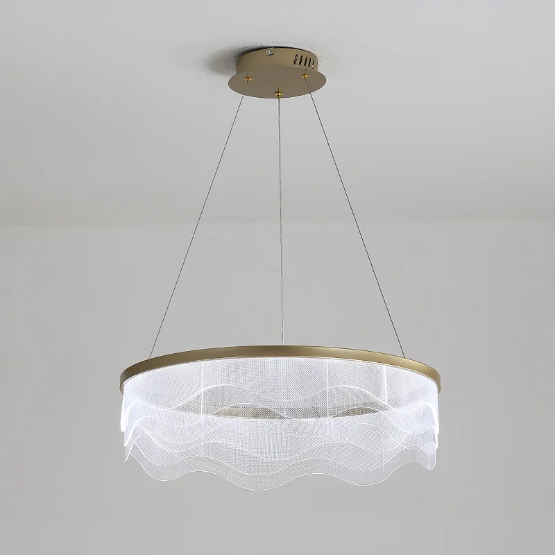 Современная круглая Золотая люстра Fss светодиодный ная лампа для спальни