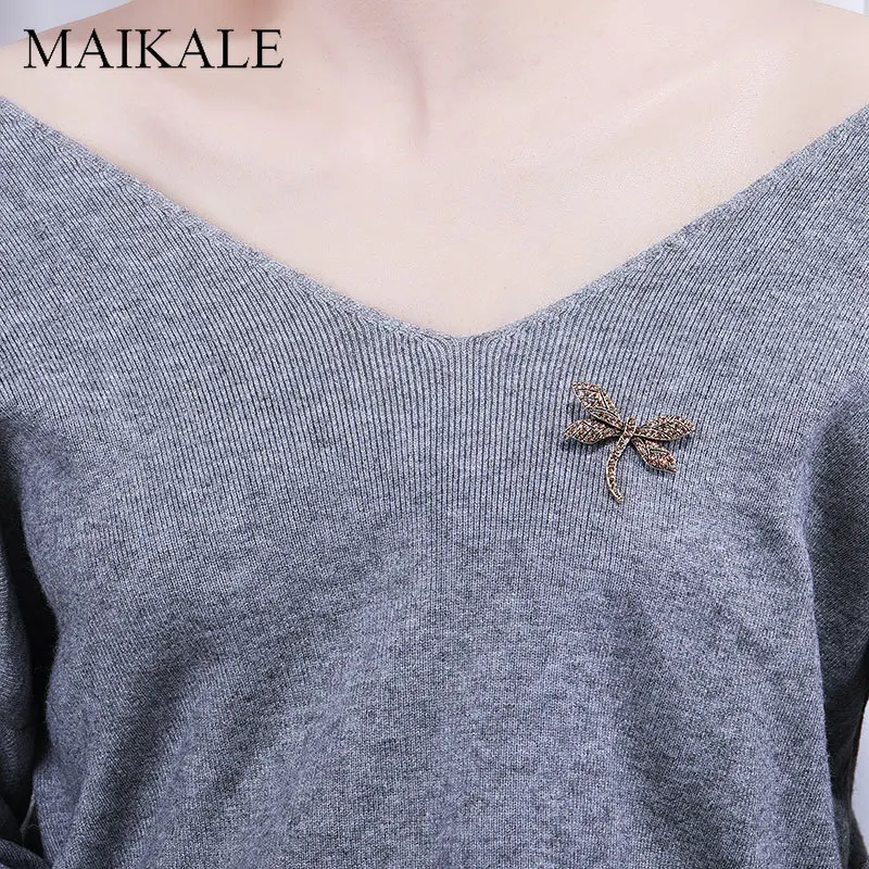 MAIKALE новая симпатичная стрекоза брошь на булавке хрустальные броши с насекомыми для женщин девочек рубашки детские подвесные аксессуары для сумок подарки
