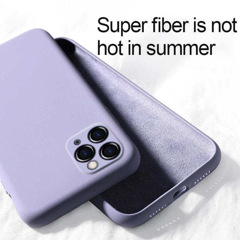 Жидкий силиконовый чехол для мобильного телефона чистый цвет Защитная камера