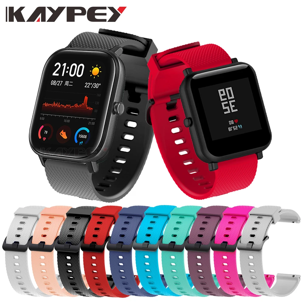 Ремешок силиконовый для часов Amazfit Bip сменный Браслет Для Xiaomi GTS Huami BIP/GTR 42
