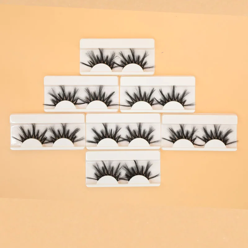 Beautykaisen 3D 25mm Mink False Eyelashes Natural Fluffy Dramatic Fake Wispy Thick Makeup Handmade Cruelty Free Strip Lashes