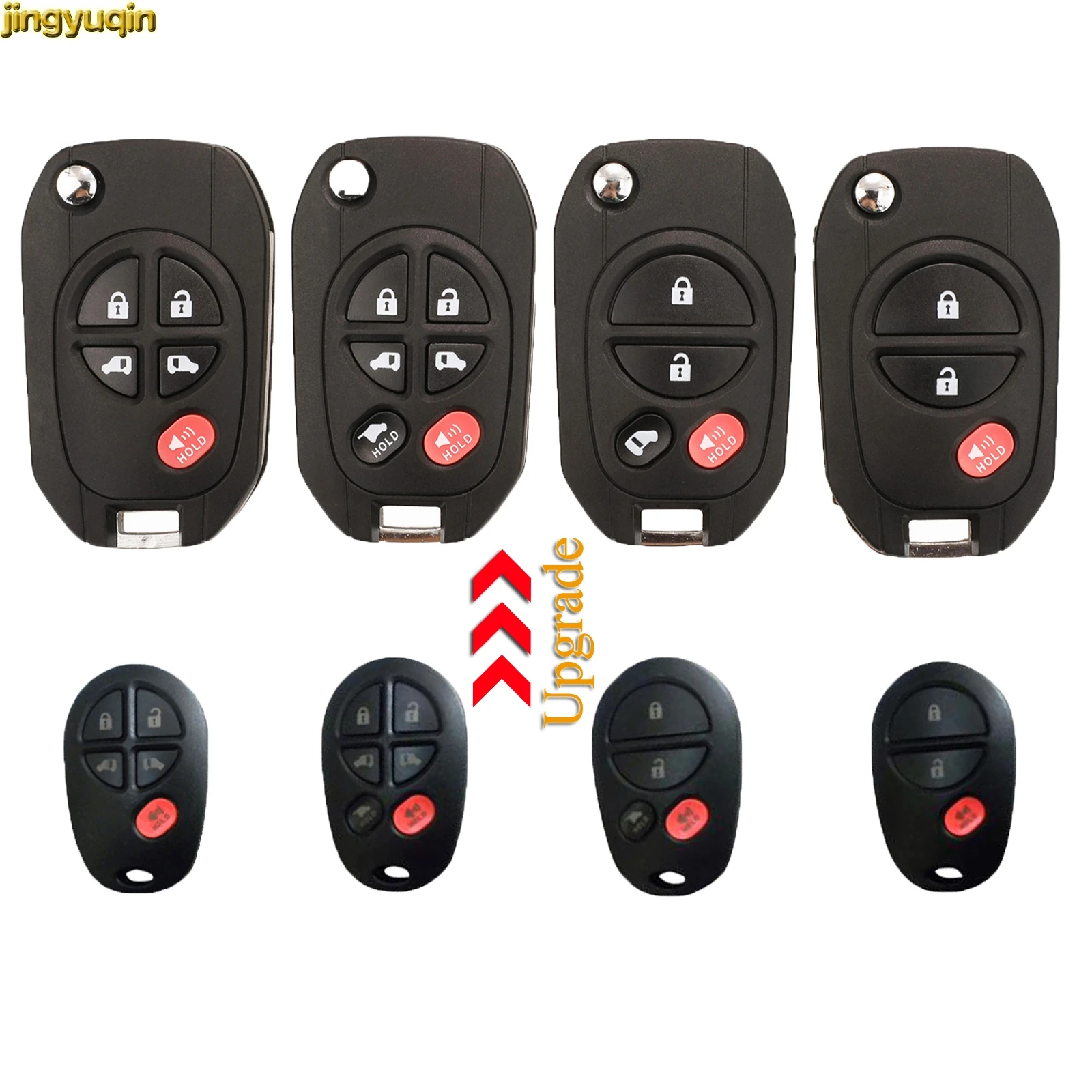

Jingyuqin Remote Car Key Fob Shell For Honda Odyssey Rigeline Accord CRV Civic Uncut Blade 3/4/5/6 Buttons Flip Case